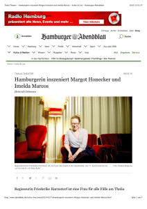 Thalia Theater - Hamburgerin inszeniert Margot Honecker und