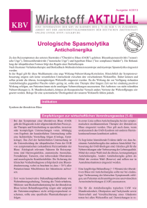 Wirkstoff AKTUELL Urologische Spasmolytika (Anticholinergika)
