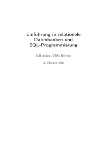 Einführung in relationale Datenbanken und SQL