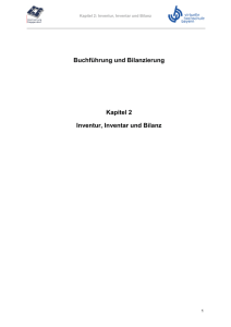 Buchführung und Bilanzierung Kapitel 2 Inventur, Inventar