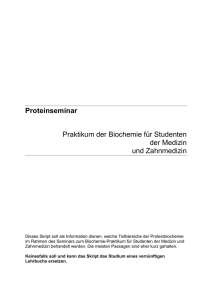 Proteinseminar - Biochemie