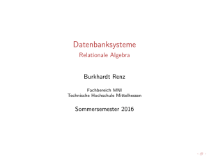 Relationale Algebra - Benutzer-Homepage