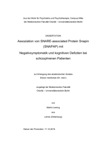 Assoziation von SNARE-associated Protein Snapin