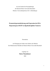 Promotorhypermethylierung und Expression des DNA