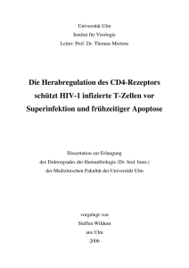 Die Herabregulation des CD4-Rezeptors - OPARU