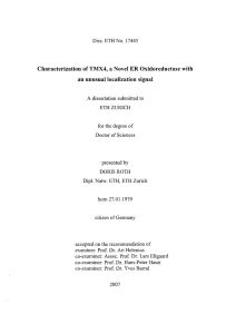 Characterization of TMX4, a Novel ER - ETH E