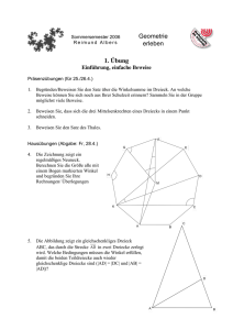Geometrie erleben 1. Übung - Mathematik in der Universität Bremen