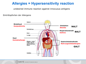Allergies = Hypersensitivity reaction