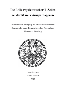 Die Rolle regulatorischer T-Zellen bei der Masernviruspathogenese