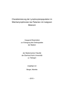 Charakterisierung der Lymphozytenpopulation im