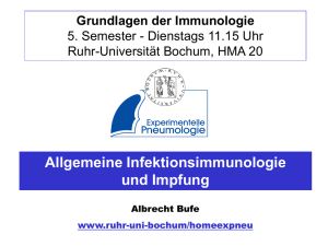 Allgemeine Infektionsimmunologie und Impfung - Ruhr