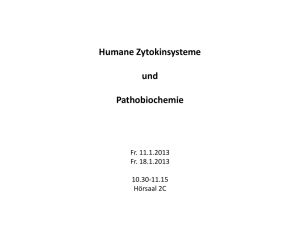 Humane Zytokinsysteme und Pathobiochemie