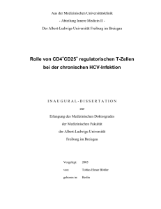 Rolle von CD4 CD25 regulatorischen T