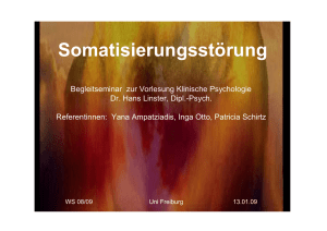 Seminar Klinische Psychologie: Somatisierungsstörung