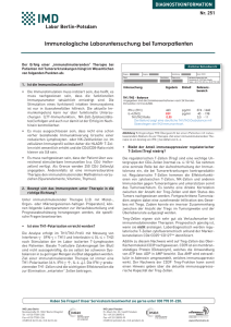 Immunologische Laboruntersuchung bei Tumorpatienten