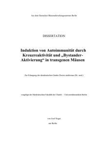 Induktion von Autoimmunität durch Kreuzreaktivität und