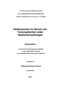 Nukleosomen im Serum von Tumorpatienten unter