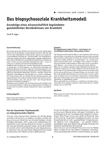 Das biopsychosoziale Krankheitsmodell