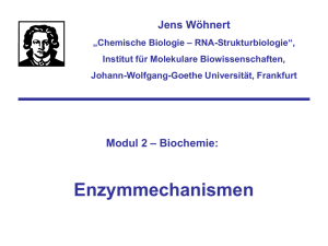 Enzymmechanismen 2 - Goethe-Universität — Biowissenschaften