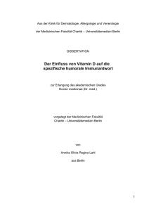 Der Einfluss von Vitamin D auf die spezifische humorale