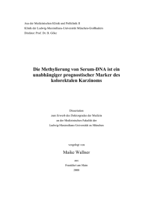 Die Methylierung von Serum-DNA ist ein unabhängiger