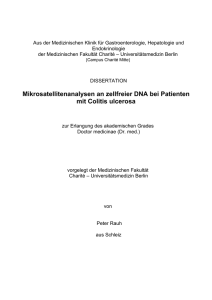 Mikrosatellitenanalysen an zellfreier DNA bei Patienten mit Colitis