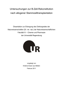 Untersuchungen zur B-Zell-Rekonstitution nach allogener