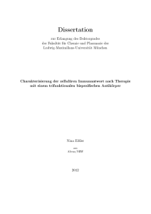 Charakterisierung der zellulären Immunantwort nach Therapie mit