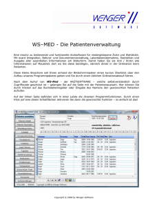 WS–MED - Die Patientenverwaltung - Wenger