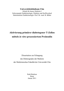 Aktivierung primärer diabetogener T