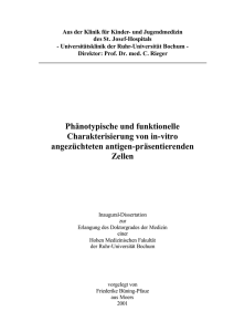 Phänotypische und funktionelle Charakterisierung von in