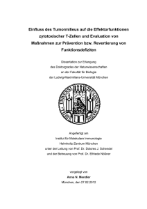 Einfluss des Tumormilieus auf die Effektorfunktionen zytotoxischer T