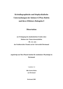 Kristallographische und biophysikalische Untersuchungen der