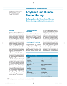 Acrylamid und Human- Biomonitoring
