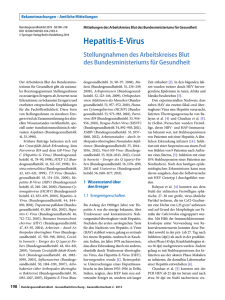 Hepatitis-E-Virus − Stellungnahmen des Arbeitskreises Blut