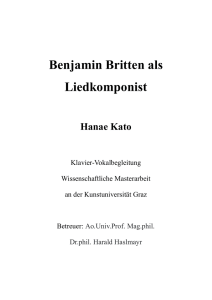 Benjamin Britten als Liedkomponist