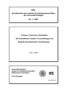 No. 1 / 2003 Systeme, Netzwerke, Identitäten. Die Konstitution