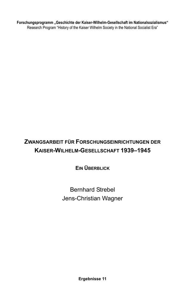 Bernhard Strebel Jens Christian Wagner - 