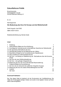 Die Bedeutung des Euro für Europa und die Weltwirtschaft