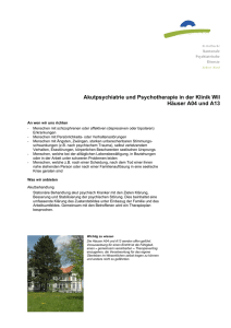 Akutpsychiatrie und Psychotherapie in der Klinik Wil Häuser A04
