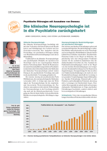 2008: Die klinische Neuropsychologie ist in die Psychiatrie