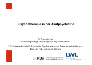 Vortrag Dr. Illes: Psychotherapie in der Akutpsychiatrie