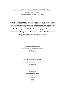 Definition neuer MHC-Klasse-I-Epitope aus dem Tumor