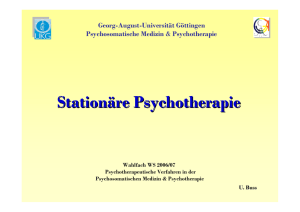 Stationäre Psychotherapie - psychosomatik - Georg