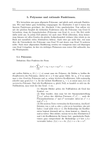 5. Polynome und rationale Funktionen.