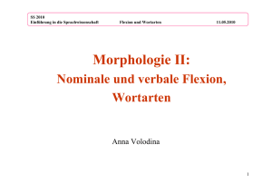 Morphologie II: