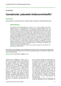 Cannabinoide: potenzielle Antitumorwirkstoffe?
