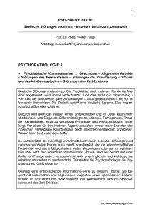 psychopathologie 1 - Psychosoziale Gesundheit