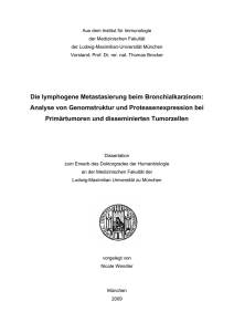 Die lymphogene Metastasierung beim Bronchialkarzinom: Analyse