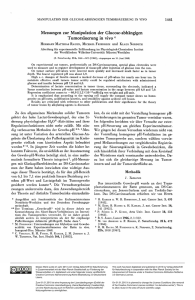 Messungen zur Manipulation der Glucose